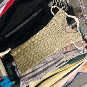 Gold Knit Sleeveless Top